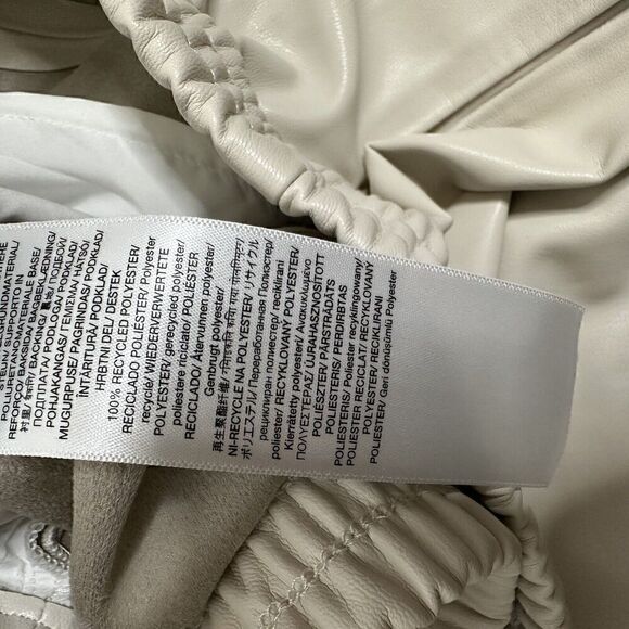 NWT 7 for All Mankind Faux Leather Pull-On Joggers Pants Women's Cream Size L - Picture 10 of 10
